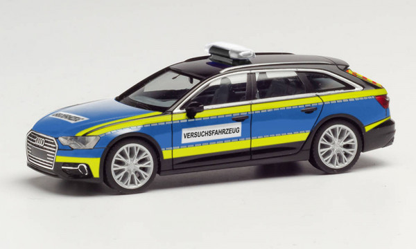 Audi A6 Avant (C8, Typ 4K / F2, Modell 2018-) Polizei Versuchsfahrzeug, schwarz, Herpa, 1:87, mb