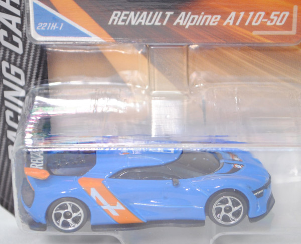 Renault Alpine A110-50 Conceptcar (Nr. 221H), hell-signalblau/orange, Nr. 221H-1, majorette, 1:63