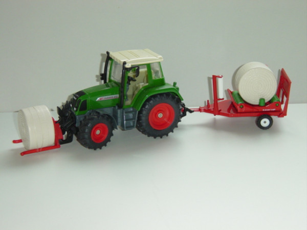 Fendt 412 Traktor mit Ballengabel, grün/rot, taarup, L17