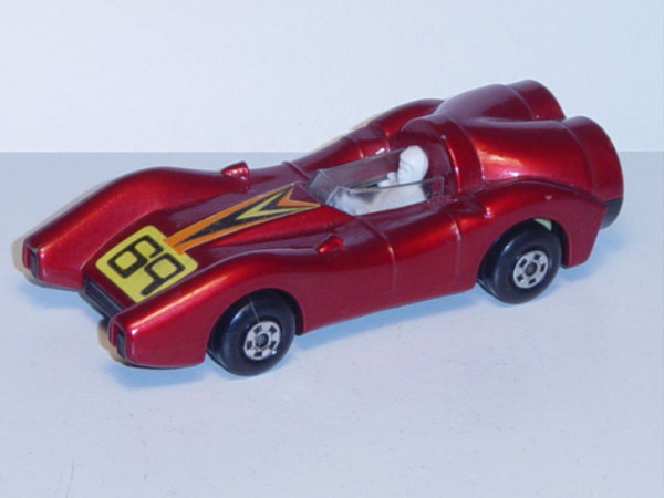Turbo Fury, karminrotmetallic, Chassis schwarz, Verglasung klar, 69, mit Fahrer, Matchbox Series