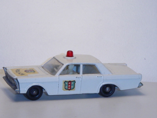 Ford Galaxie Police Car, weiß, POLICE, mit Fahrer, Matchbox Series