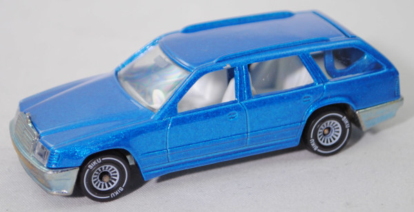 00009 Mercedes-Benz 300 TE (S 124, Mod. 85-86), h.-verkehrsblaumet., innen weiß, Chassis chrom, m-