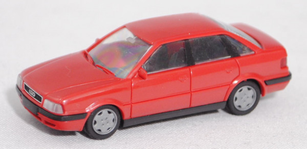 Audi 80 2.0 (Baureihe B4, Typ 8C, Mod. 1991-1994), feuerrot (vgl. laserrot), Rietze, 1:87, Werbebox