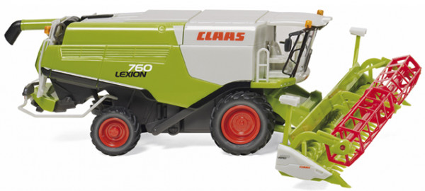 Claas Lexion 760 Mähdrescher (Mod. 16-) mit VARIO 1050 Getreidevorsatz, claasgrün, Wiking, 1:87, mb