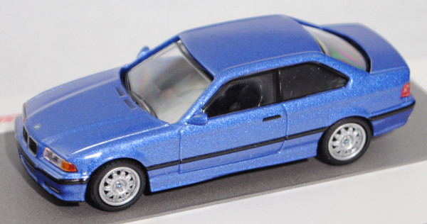 BMW M3 Coupé 3.0 (Baureihe E36, Vorfacelift, Mod. 1992-1995), estorilblau metallic, Schuco, 1:64, mb