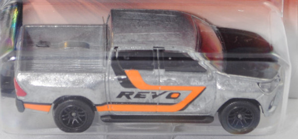 Toyota Hilux Revo Double Cab (Mod. 15-18), silbergraumet., majorette, 1:58, mb (ZAMAK EDITION 2020)
