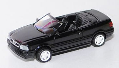 Audi Cabriolet (B4, Typ 8G), Modell 1991-2000, schwarz, innen schwarz, Felgen reinweiß, Rietze, 1:87