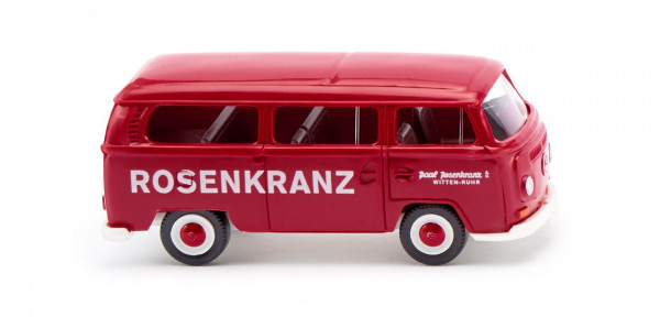 VW Transporter T2a Kleinbus (2. Gen., Typ 2 T2a, Modell 1967-1971) rot, Rosenkranz, Wiking, 1:87, mb