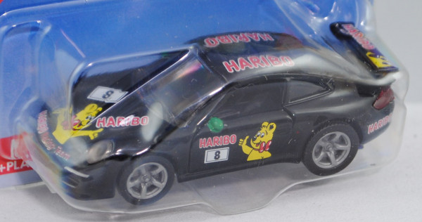 00001 Cup-Race-Porsche 911 Carrera S (Typ 997, Mod. 04-08), schwarz, Außenspiegel minzgrün, HARIBO /