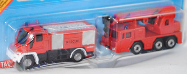 Feuerwehr-Set: Mercedes-Benz Unimog U 400 (U 405, Mod. 01-14) Feuerwehr Tanklöschfahrzeug TLF (Rosen