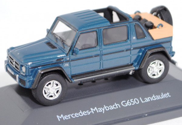 Mercedes-Maybach G 650 Landaulet (Mod. 2017), designo sea blue met., Schuco PRO.R64, 1:64, PC-Box
