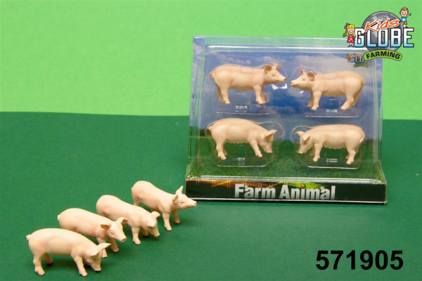 Schweine (4 Stück) für Siku, Kids GLOBE FARMING, 1:32, mb