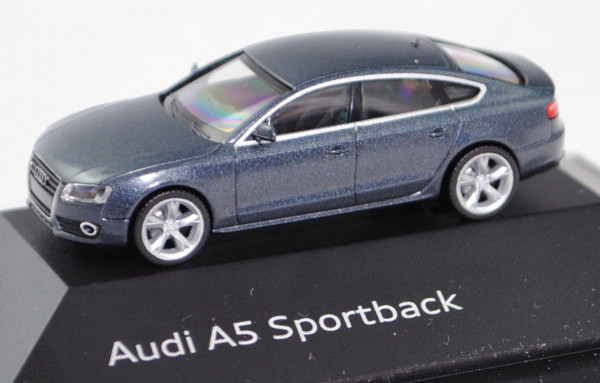 Audi A5 Sportback 2.0 TFSI quattro (Typ 8TA, Mod. 2009-2011), meteorgrau, Herpa, 1:87, Werbebox