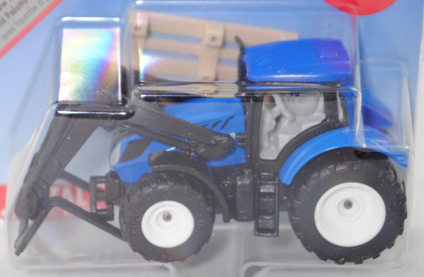 00000 New Holland T7.315 AC (Modell 2015-) mit Frontlader + Palettengabel, blau, SIKU, 1:79, P29e
