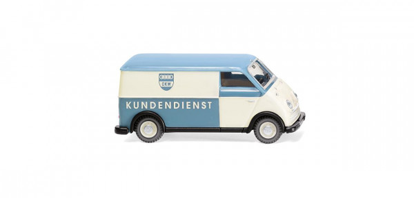 DKW-Schnellaster Kastenwagen (Typ 3,Mod. 55-62), weiß, DKW / KUNDENDIENST, Wiking, 1:87, mb