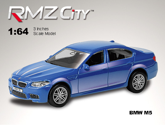 BMW M5, blaumetallic, innen schwarz, Free Wheel, Unifortune RMZ City, 1:66 (3 inches Scale Model), m