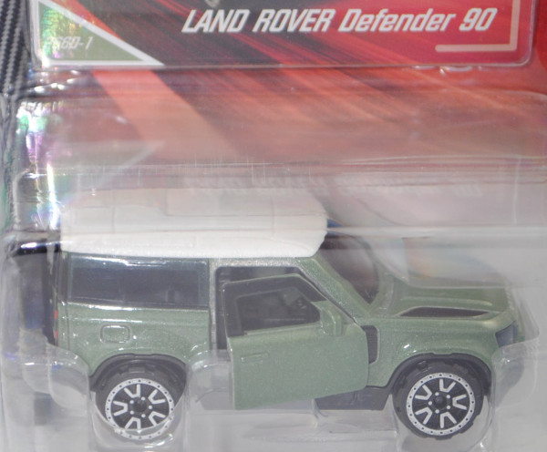 Land Rover Defender 90 (Typ L663, Modell 2020-), d.-resedagrünmet., Dach weiß, majorette, 1:66, mb