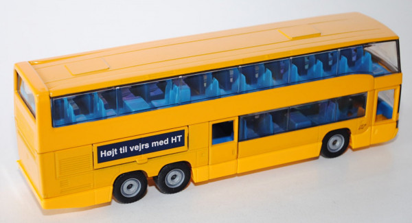 00800 Mercedes Reisebus, maisgelb, links: HT Med HT på 1. sal, rechts: Højt til vejrs med HT HAT, LK