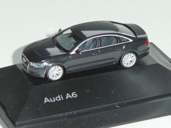 Audi A6, Mj. 2011, oolonggrau, Herpa, 1:87, Werbeschachtel