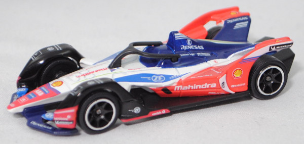 Mahindra M6Electro, weiß/blau/rot/schwarz, Championship 19/20, Mahindra Racing, majorette, 1:64, mb