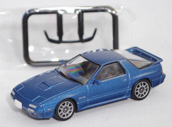Mazda SAVANNA RX-7 GT-X (2. Gen., Facelift, Mod. 1989-1991), hell-enzianblaumet., TOMYTEC, 1:64, mb