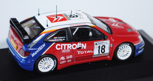 Citroen Xsara WRC 2003 (dreitüriges Schrägheck, Coupé), Modell 1998-2004, reinweiß/feuerrot/ultramar