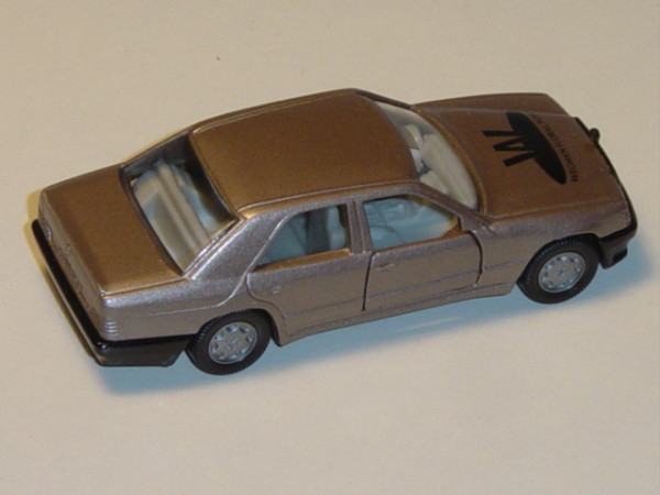 00010 Wegman Mercedes 300 E (Baureihe W 124), Modell 1985-1986, blaßbraunmetallic, Chassis schwarz,