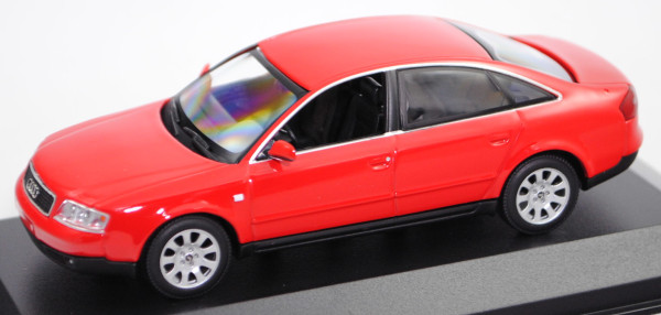 Audi A6 2.8 (C5, Typ 4B, VFL = Vorfacelift, Modell 1997-2001), tornadorot, Maxichamps, 1:43, PC-Box