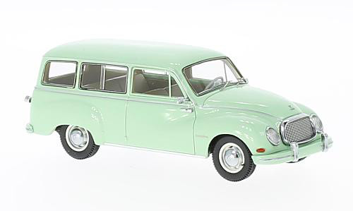 DKW 3=6 Universal (Typ F94U, 2-türiger Kombi, Modell 1957-1959, Bj. 57), weißgrün, NEO, 1:43, PC-Box