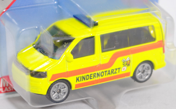 00003 VW T5 facelift Multivan (Mod. 09-15) Kinder-Notarztwagen, leuchtgelb, innen+Lenkrad schwarz, K