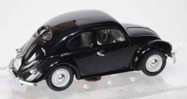 VW Käfer Standardlimousine (Typ 11) (Brezelkäfer), Modell 1949, schwarz, VITESSE, 1:43, PC-Box
