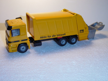 Mercedes Actros Müllwagen, melonengelb, Aktiv für die Umwelt ötv, LKW16, L14n