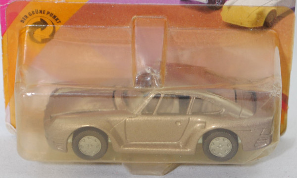 00003 Porsche 959 (Mod. 1986-1988), dunkel-graubeigemetallic, B6, SIKU, 1:55, P23 (offen, vergilbt)