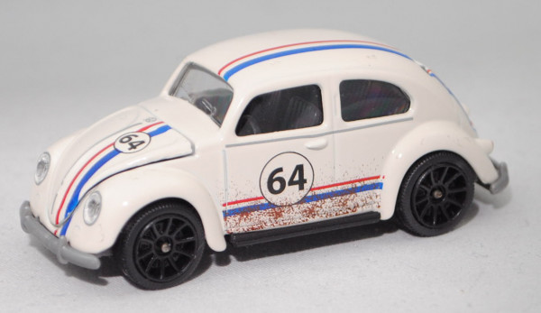 VW Beetle / Käfer Standardlimousine (Typ 11, Mod. 53-57) Racing, perlweiß, 64, majorette, 1:64, mb