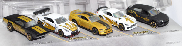 LIMITED EDITION 9: Dodge Charger+Nissan GT-R+Ford Mustang+Mercedes-AMG+Lambo Urus, majorette