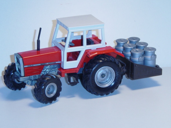 MF 3050 A Traktor mit Kannenhalter, rot, große Vorderräder