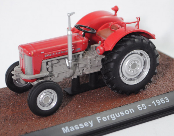 Massey Ferguson 65 Mark II (Modell 1961-1964, Baujahr 1963), rot/steingrau, EDITION ATLAS, 1:32, mb