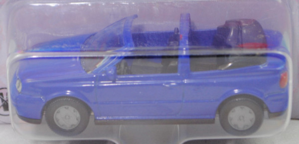00001 VW Golf IV Cabriolet 2.0 (Mod. 1998-2002), blau, VW-Logos 2,0 mm hoch, SIKU, 1:55, P26 geklebt