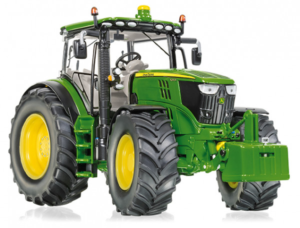 John Deere 6250R Traktor (Modell 2016-), smaragdgrün/gelb, Wiking, 1:32, mb (EAN 4006190778367)