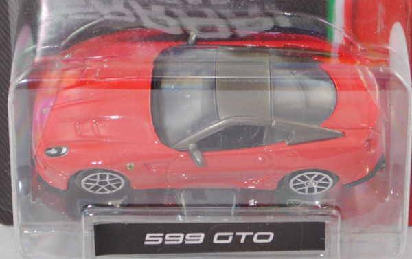 Ferrari 599 GTO (Modell 2010-2012), rosso corsa, Bburago FERRARI RACE & PLAY, 1:64er Serie, Blister