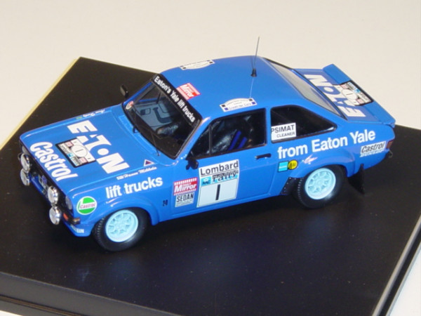 Ford Escort Mk II Rallye, hell-ultramarinblau, RAC Rallye 1979, Nr. 1, Fahrer: Mikkola / Hertz, Winn