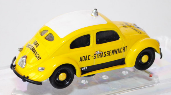VW Käfer Standardlimousine (Typ 11) (Brezelkäfer) ADAC Straßenwacht, Modell 1949, kadmiumgelb/reinwe