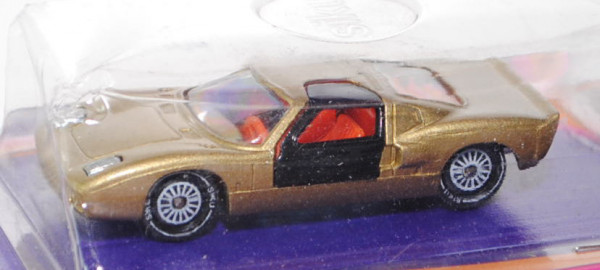 00005 Ford GT40 (Typ Mk I, Modell 1965-1967), goldmetallic/schwarz, SIKU, 1:57, P17 (Farbe) (m-)