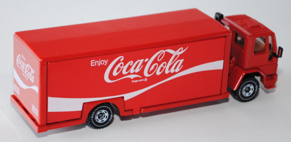 00003 Ford Cargo Getränkewagen, verkehrsrot, Enjoy / Coca-Cola / Trade-mark®, weiße Kisten, Spiegel