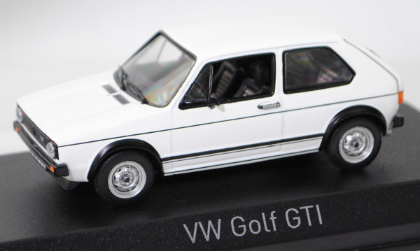 VW Golf I GTI (1. Generation, Typ 17, Modell 1977-1977), polarweiß (L90A), Norev, 1:43, PC-Box