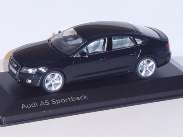 Audi A5 Sportback, Mj. 2010, phantomschwarz, Schuco, 1:43, Werbeschachtel