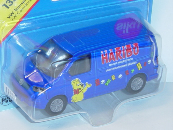 00001 VW T5 Transporter (Modell 03-09), hell-ultramarinblau, innen verkehrsgrau, HARIBO