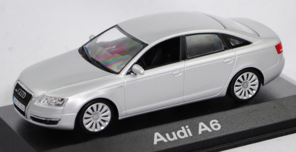 Audi A6 3.2 quattro (C6, Typ 4F, Modell 2004-2008), lichtsilber, Minichamps, 1:43, Werbeschachtel