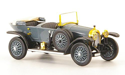 Audi Typ C 14/35 PS Alpensieger (Modell 1911-1925), blaugrau/schwarz, Ricko / Brekina, 1:87, PC-Box