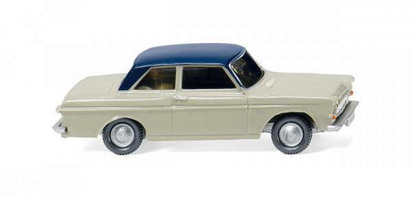 Ford Taunus 12M (Typ P4, Modell 1962-1966), kieselgrau, Dach kobaltblau, Wiking, 1:87, mb
